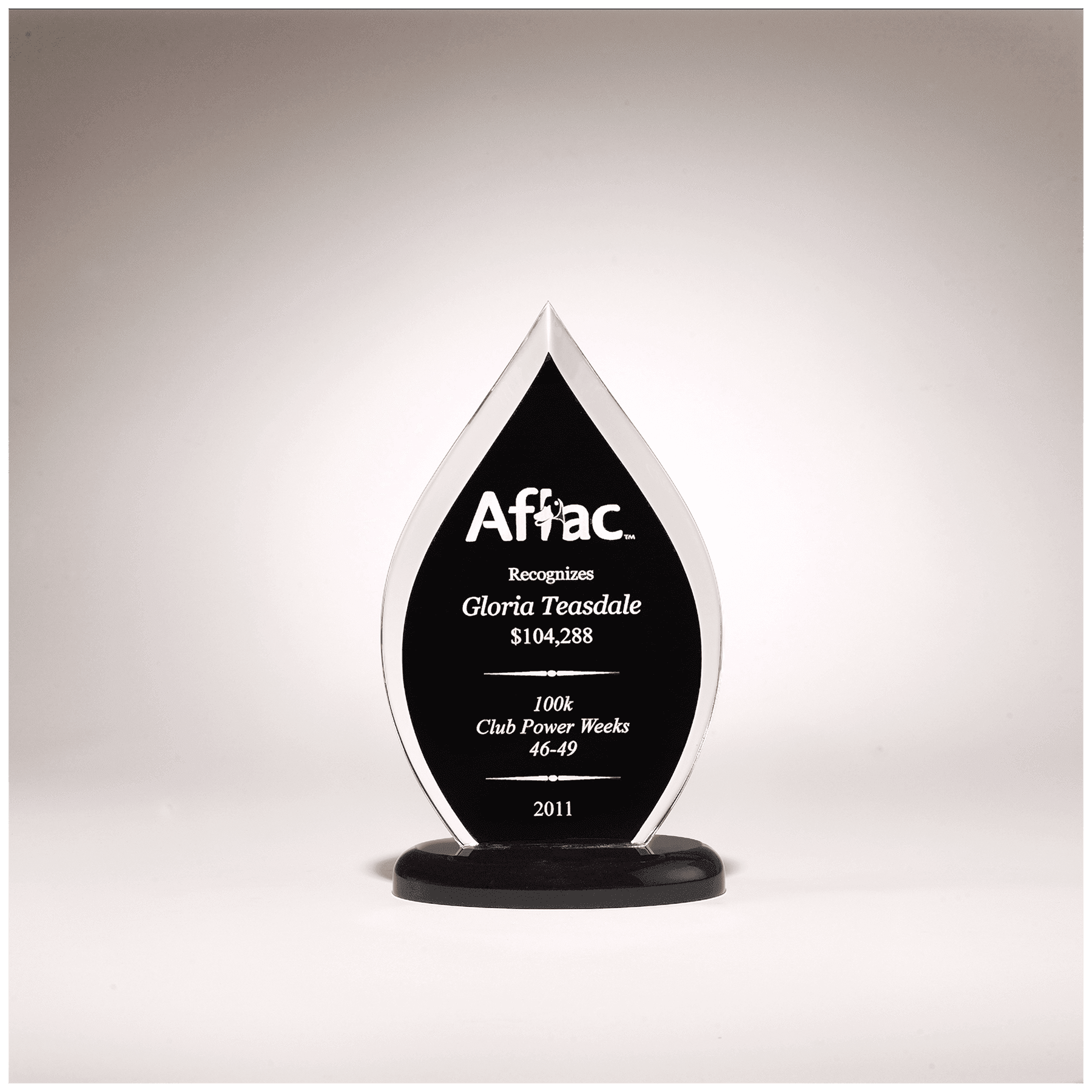 Flame Series Clear Acrylic with Black Silkscreened Back