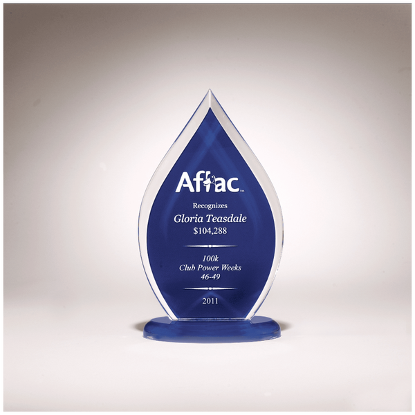 Flame Series Clear Acrylic with Blue Silkscreened Back