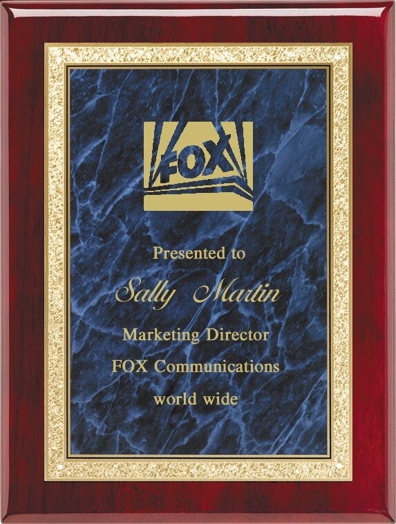 Rosewood Plaque with Color Plate