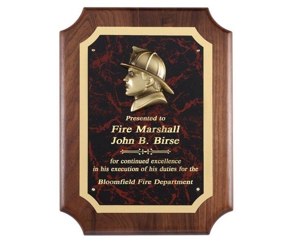 Walnut Firefighter Plaque