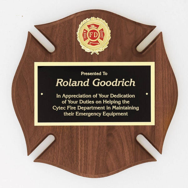 Walnut Maltese Cross Plaque