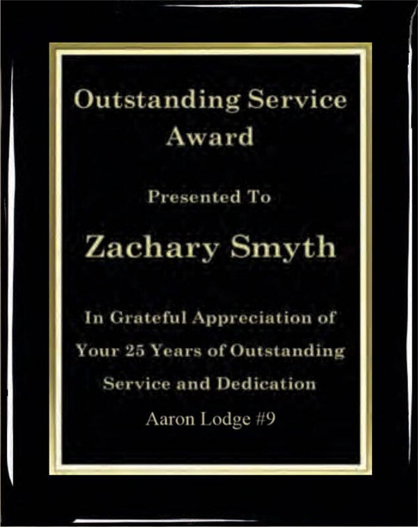 Ebony Plaque with Black Engraving Plate