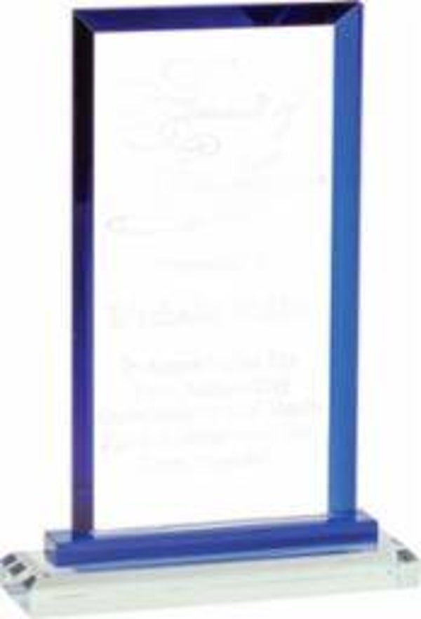 Rectangle Crystal Award with Colored Trim
