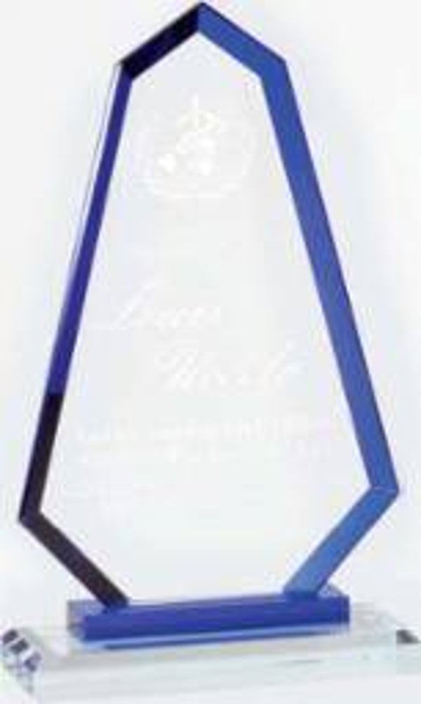 Apex Crystal Award with Colored Trim