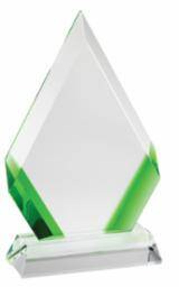 Crystal Arrow Award with Green Accent