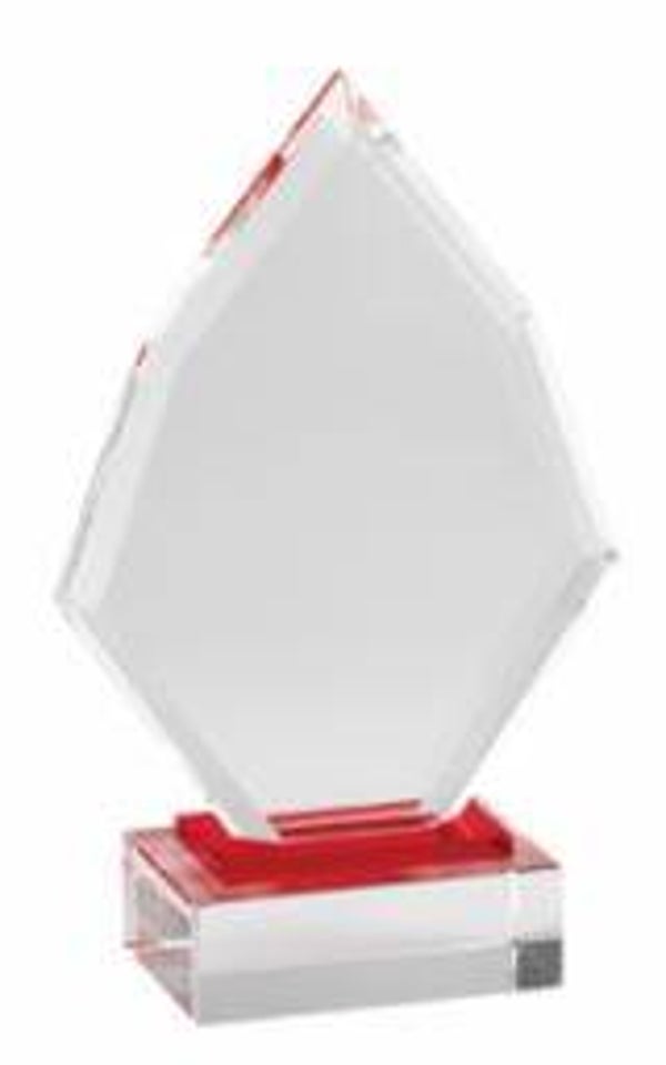 Faceted Crystal Arrow Award with Red Accent