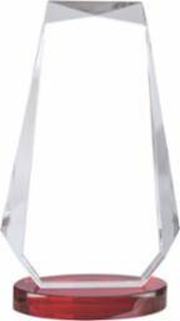 Crystal Prism Award with Red Base