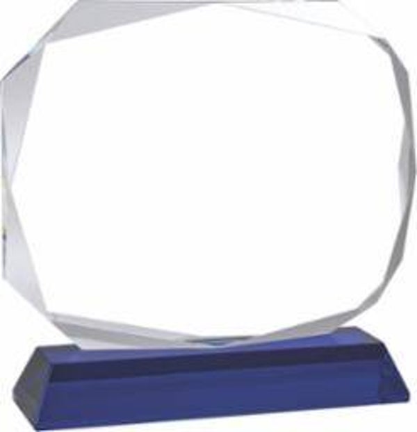 Crystal Panel Award with Blue Base