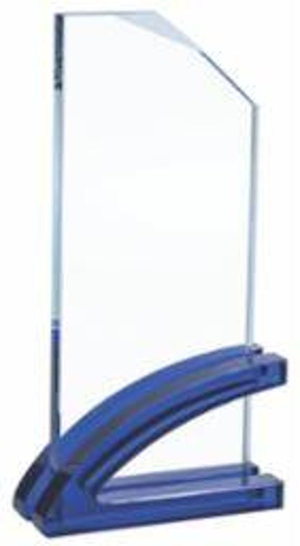 Prism Crystal Award with Colored Arc Base