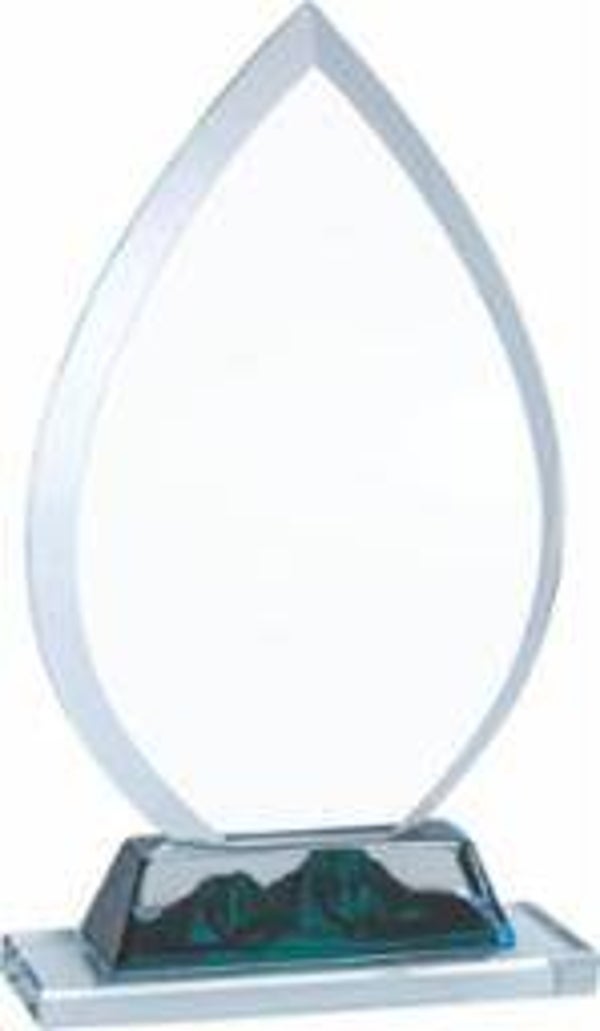 Teardrop Crystal Award with Mountain Peak Base