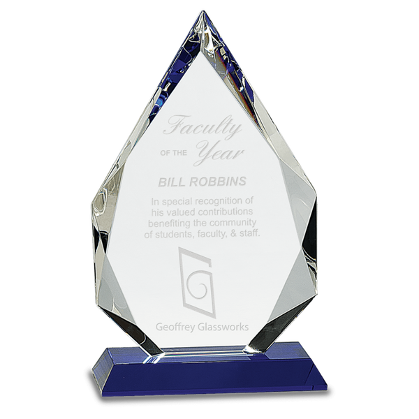 Diamond Crystal on Blue Pedestal Base