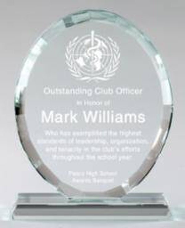 Crystal Faceted Edge Oval Award