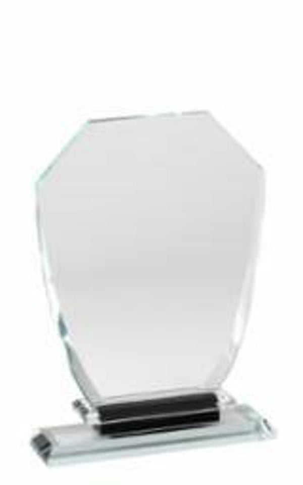 Crystal Shield Award with Black Accent