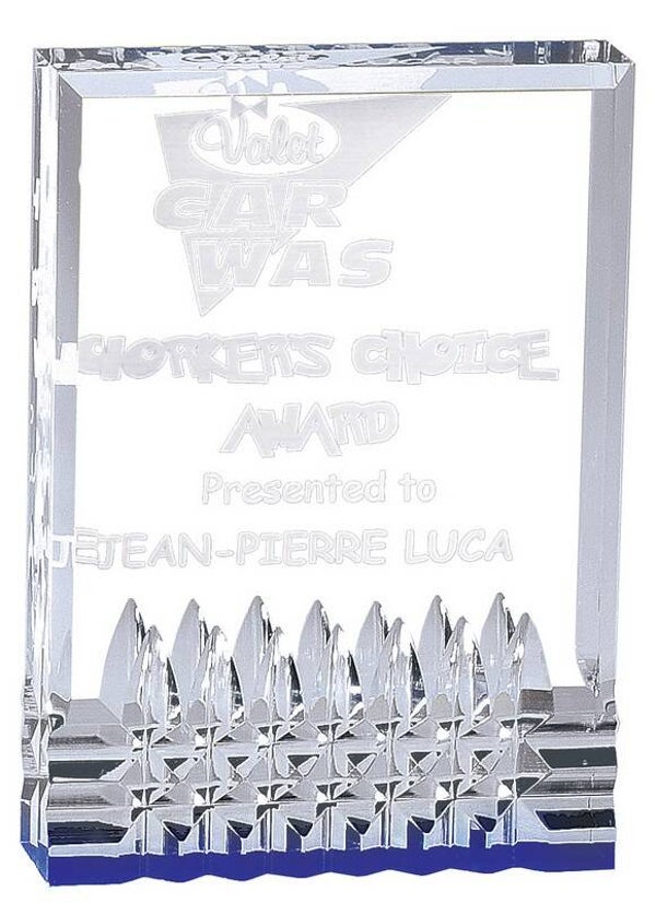 Rectangle Acrylic Award with Diamonds