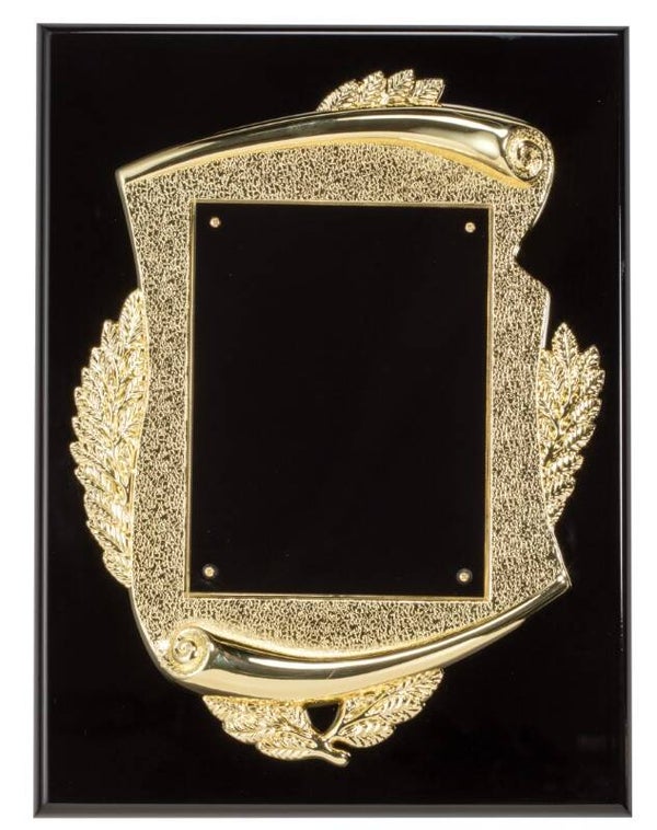 Black Plaque with Gold Frame