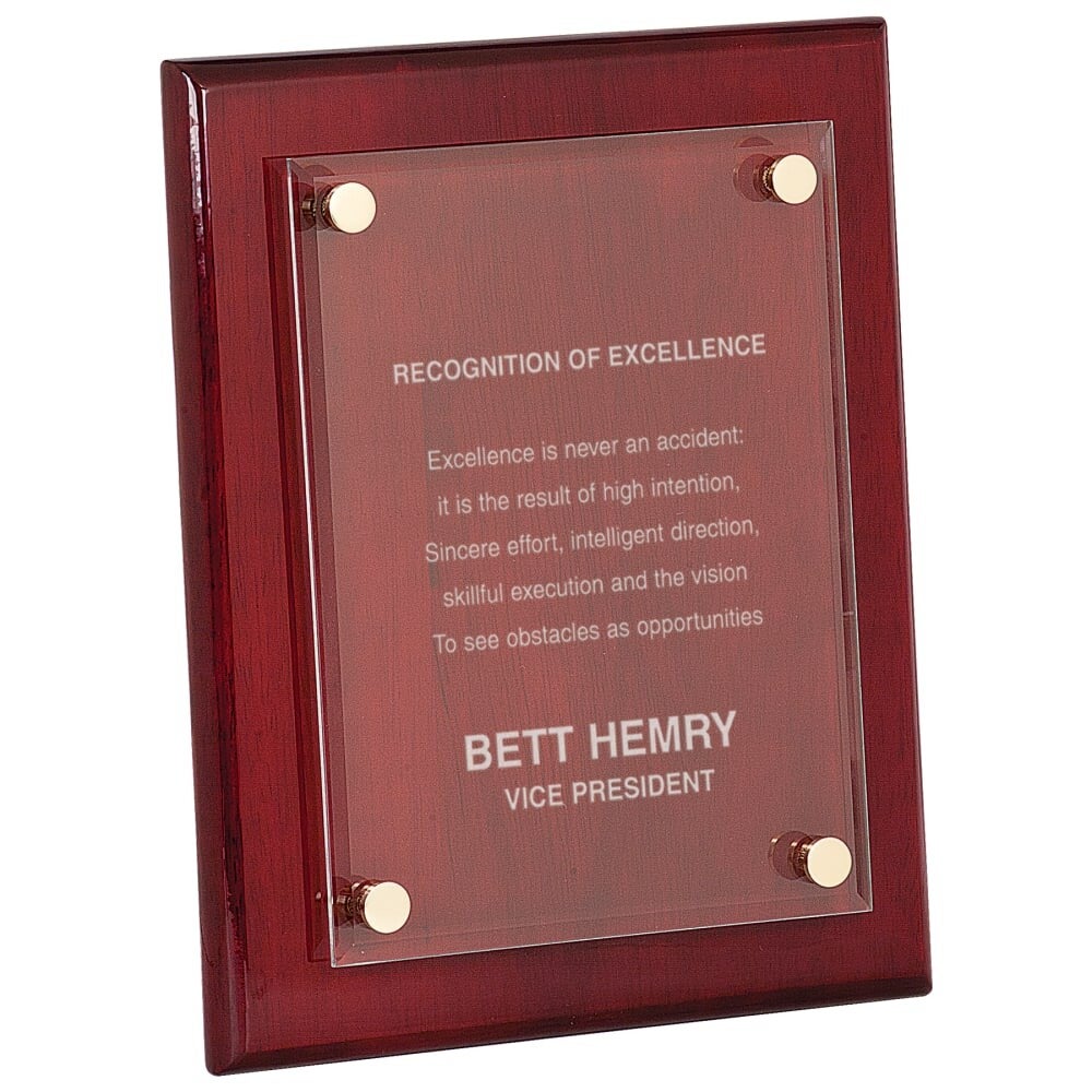 Rosewood Piano Finish Floating Acrylic Plaque