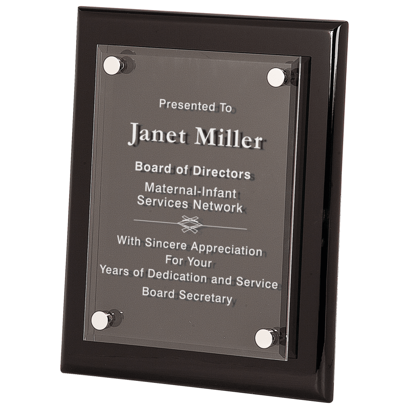 Black Piano Finish Floating Acrylic Plaque