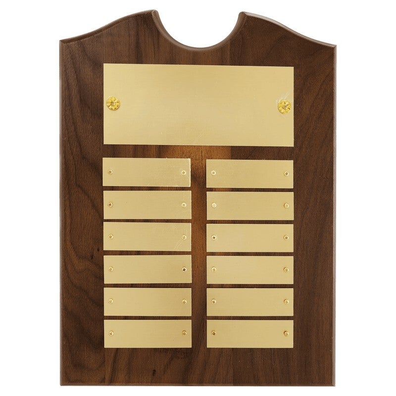 American Walnut Perpetual Plaque - Brushed Brass Plates