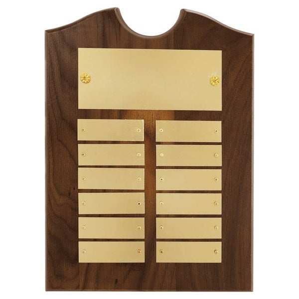 American Walnut Perpetual Plaque - Brushed Brass Plates
