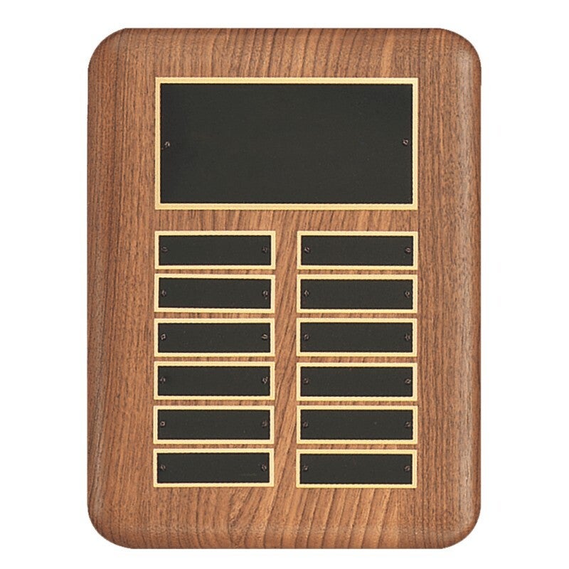 American Walnut Perpetual Plaque with Header Plate