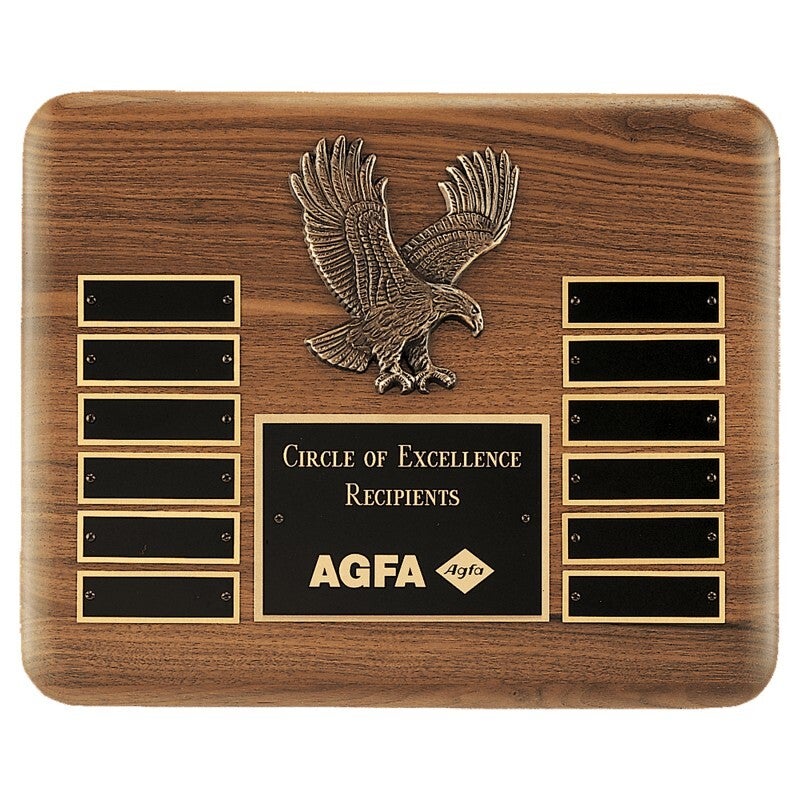 American Walnut Eagle Casting Perpetual Plaque