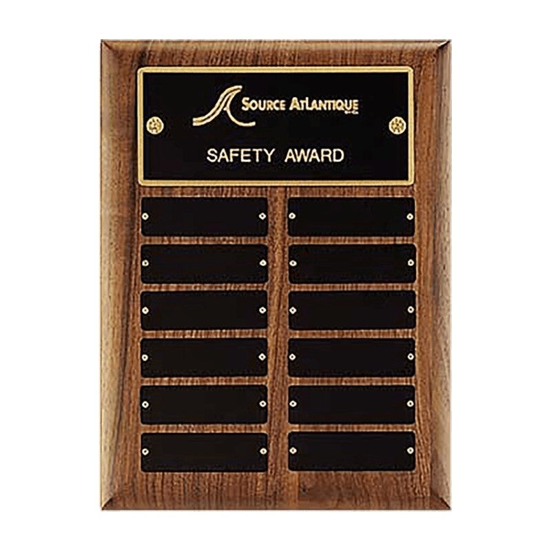 American Walnut Perpetual Plaque - 1" x 3 1/4" Plates