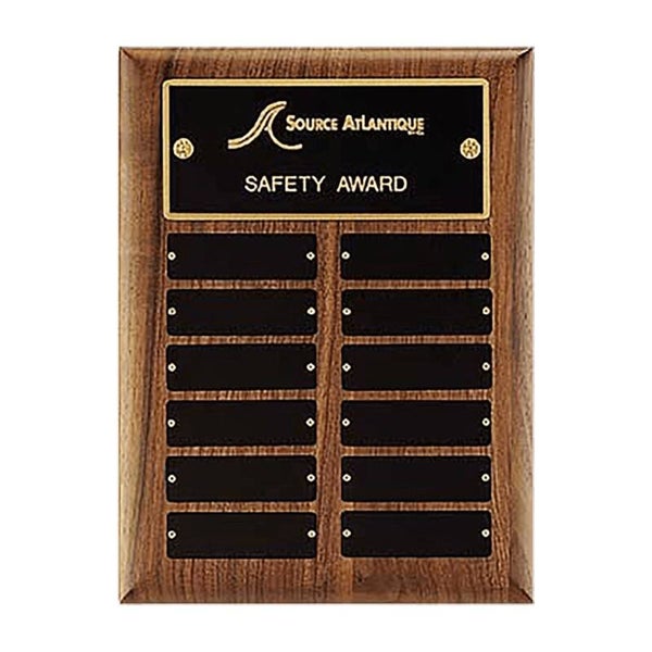 American Walnut Perpetual Plaque - 1" x 3 1/4" Plates