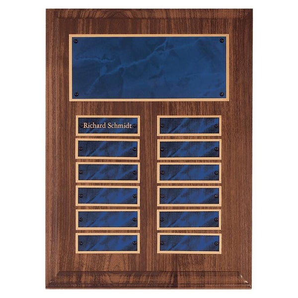 American Walnut Perpetual Plaque - Sapphire Marble Plates