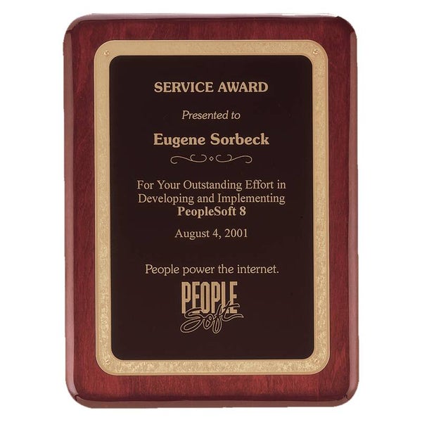 Rosewood Piano Plaque with Black & Gold Florentine Design