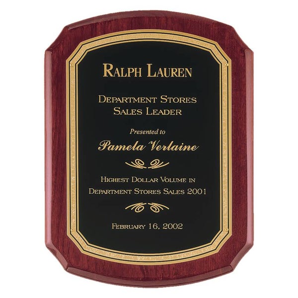 Rosewood Piano Plaque with Black & Gold Florentine Border