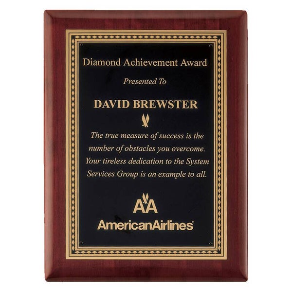 Premium Rosewood Piano Plaque with Gold Border Plate