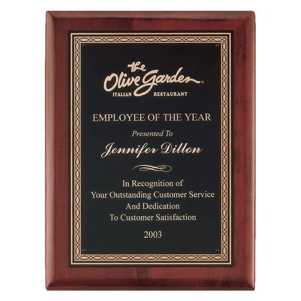 Premium Rosewood Piano Plaque with Gold Border Brass Plate