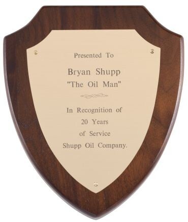 Walnut Shield Plaque with Full Plate