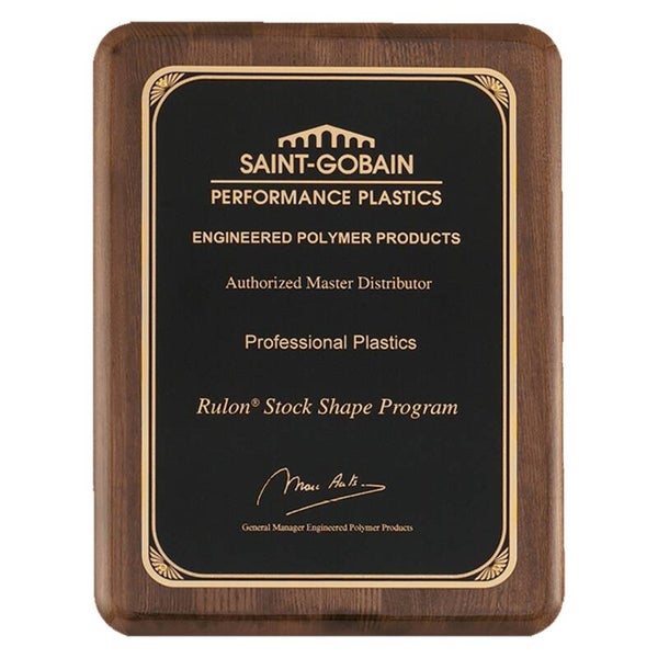 Walnut Piano Plaque with Gold Florentine Border