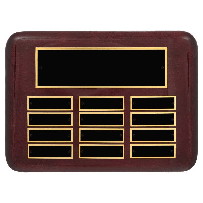 Rosewood Piano Perpetual Plaque - Black Brass Plates