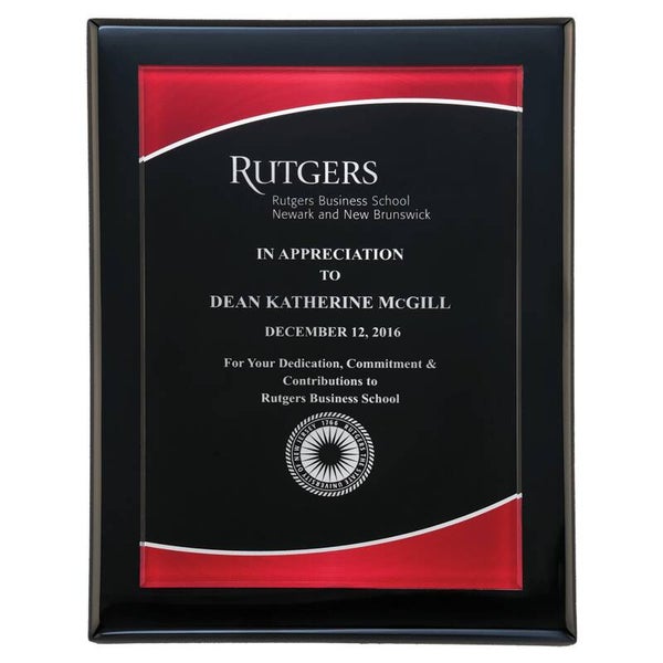 Black Piano Plaque with Red Border Acrylic Plate