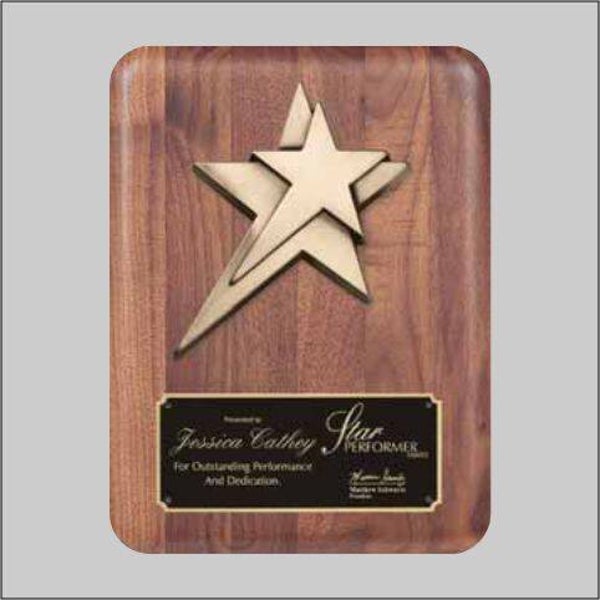 Walnut Star Plaque