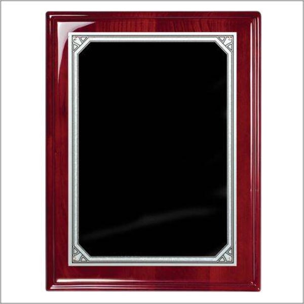 Rosewood Piano Plaque with Silver, Gold or Blue Plate