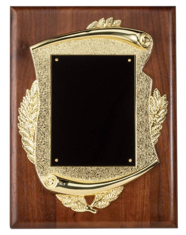 Walnut Plaque with Gold Frame