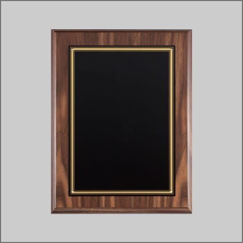 Walnut Finish Plaque with Textured Edge Plate