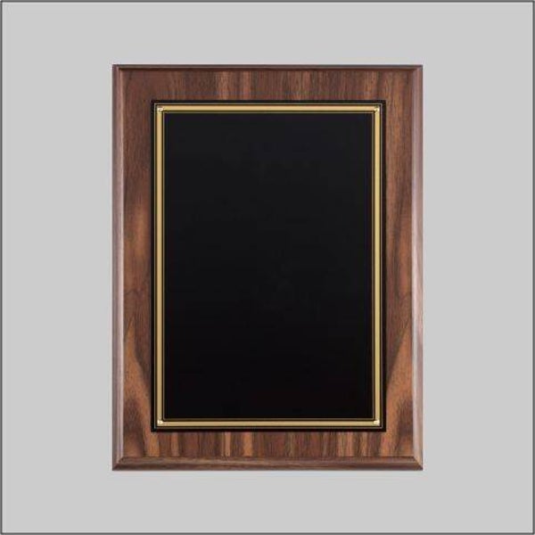 Walnut Finish Plaque with Textured Edge Plate