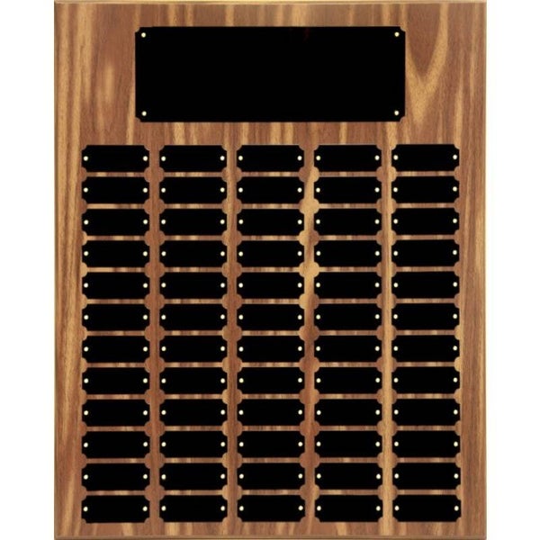 Walnut Finish Perpetual Plaque - Black Plates