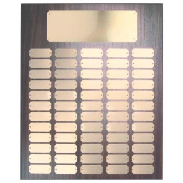 Walnut Finish Perpetual Plaque - Gold Plates