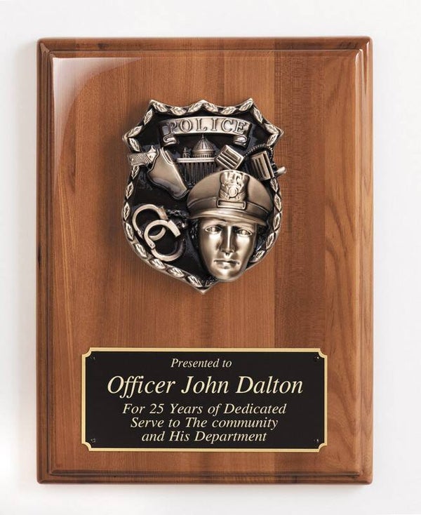 Police Department Walnut Plaque
