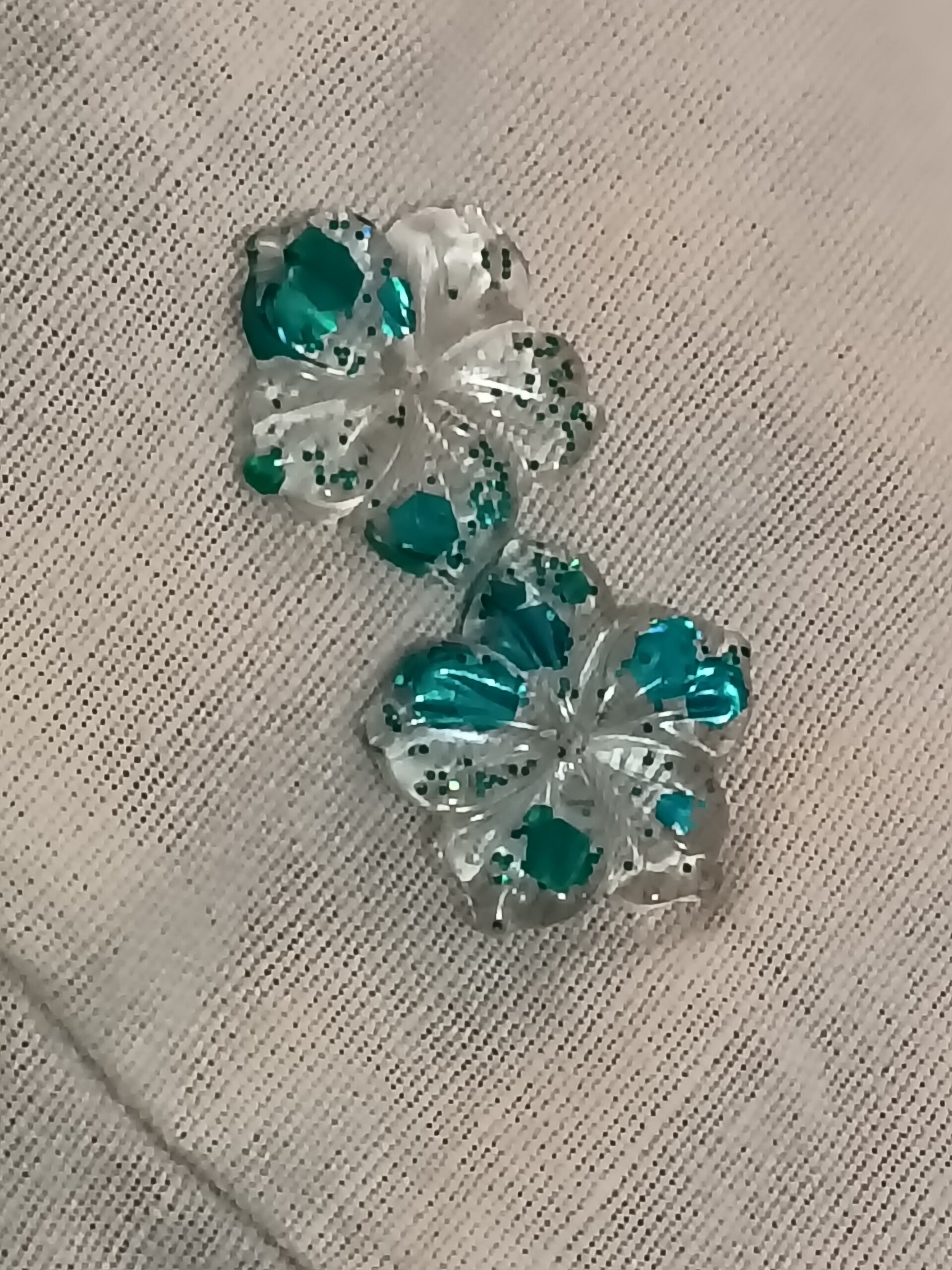 🌺Pampilles a cinq pétales feuilles bleue🌺