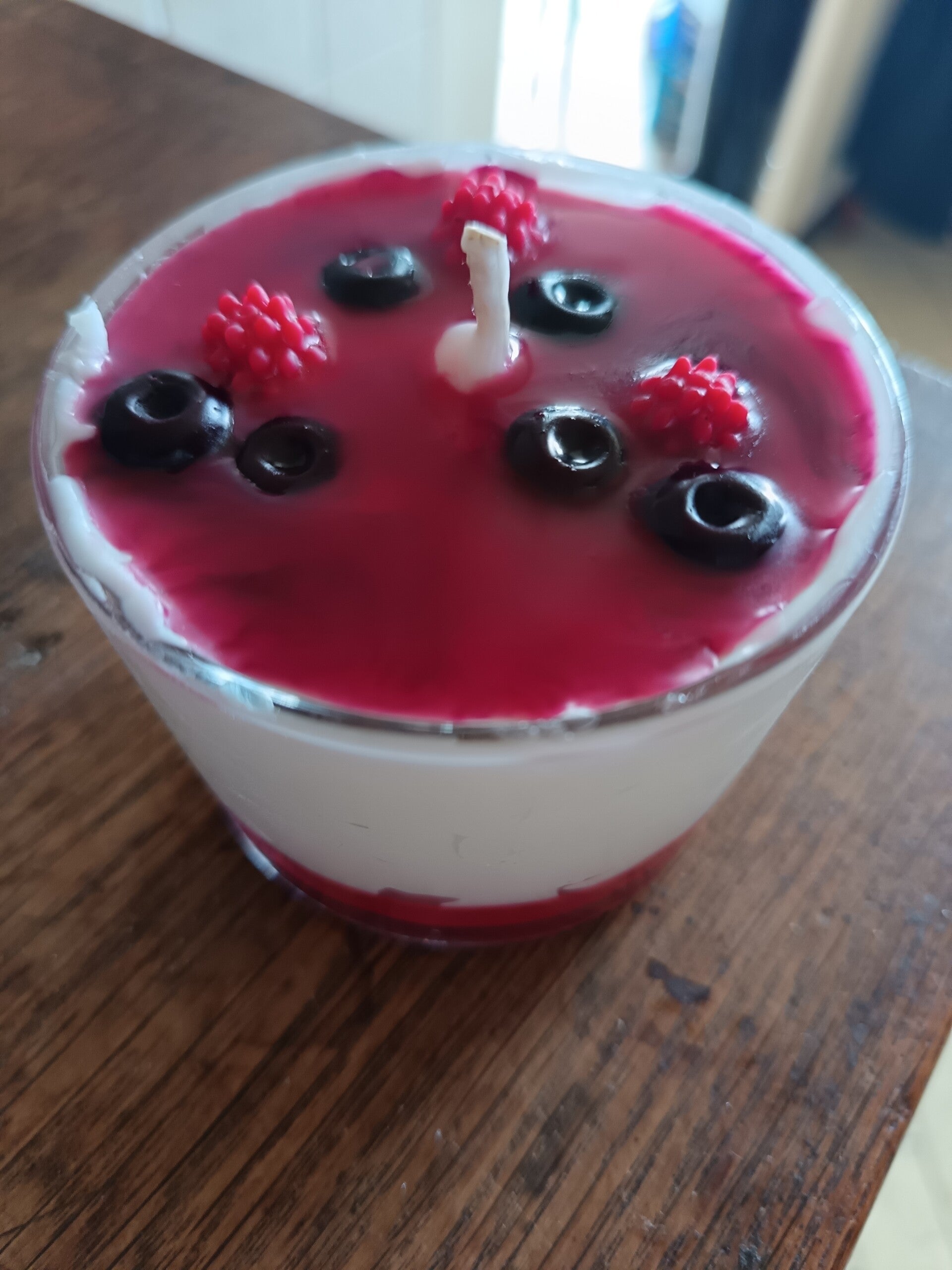 bougie gourmande panna cotta fruit rouge