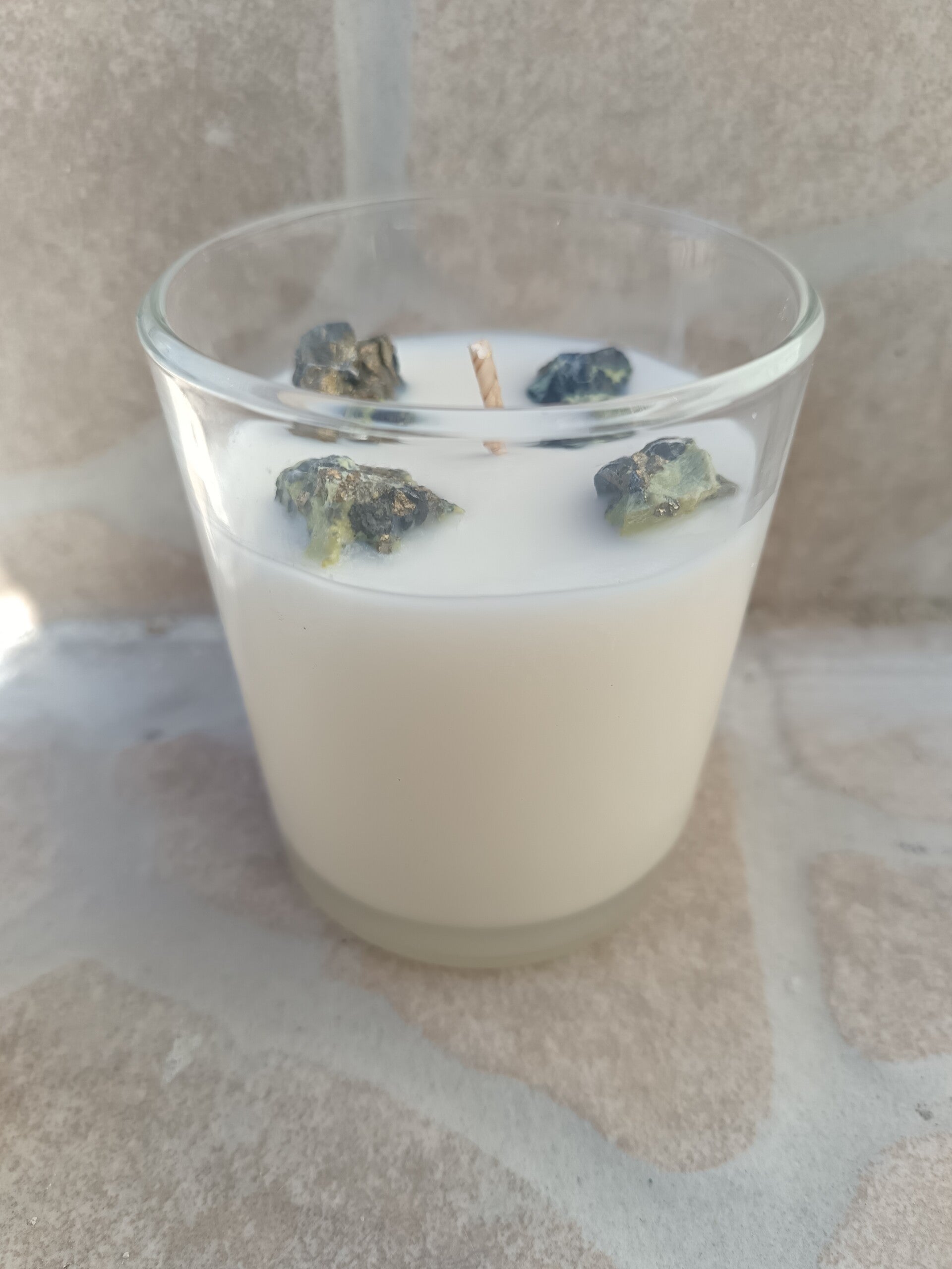 bougie bien-être pierre Serpentine