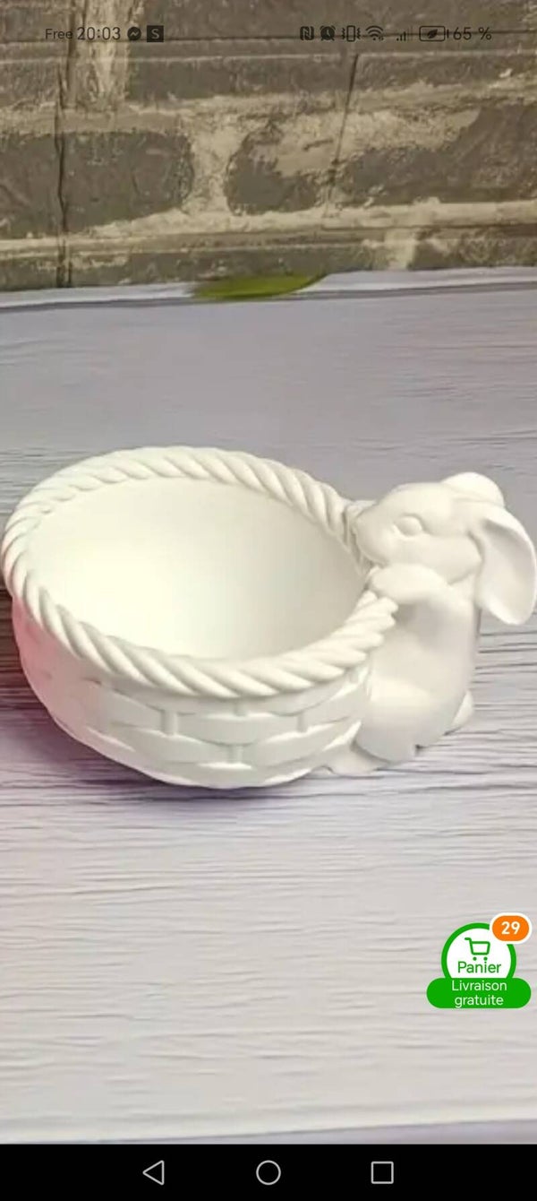 Lapin avec son jolie panier