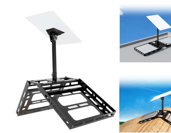 Adjustable Starlink Gen 3 Roof Ridge Mount, Ybervont Starlink Mounting Kit Gen 3 with 0-30° Adjustable Starlink Gen 3 Pipe Adapter, Starlink Roof Mount Kit for Starlink Internet Kit Satellite, Black