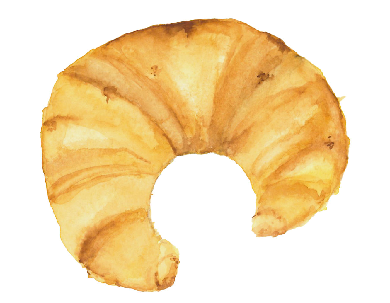 croissant in aquarel